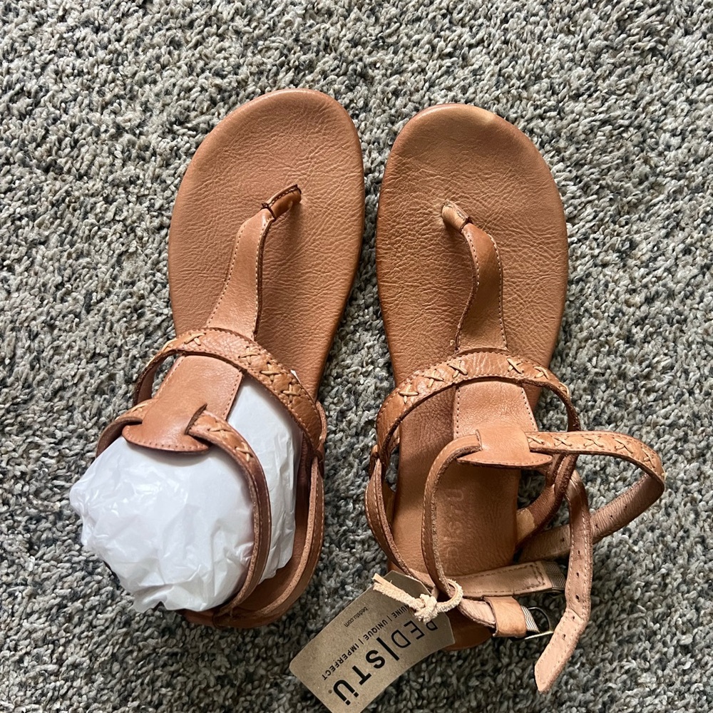 Tan Leather Sandals for Women